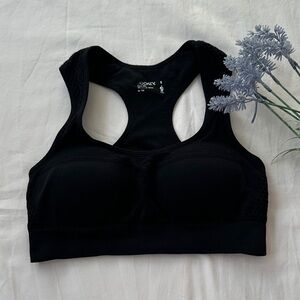 Jockey Black Seamless Racerback Support Sports Bra